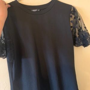 Black shirt with lace